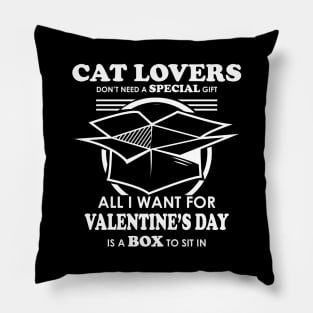 Cat Lovers Valentines Day Joke Pillow