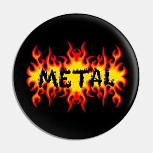 Flames Metal Heavy Rock and Roll Pin