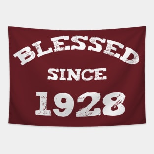 Blessed Since 1928 Cool Birthday Christian Tapestry