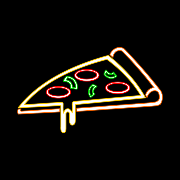 Neon Pizza Slice by scoffin