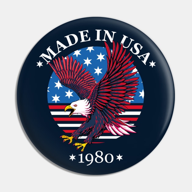Made In USA 1980 - Patriotic Eagle Pin by TMBTM