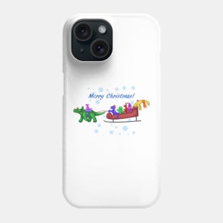 Dinosaur Sleigh Ride Phone Case