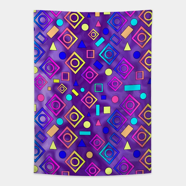 Geometric Shapes Purple Tapestry by SartorisArt1