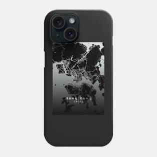 Hong Kong China City Map dark Phone Case