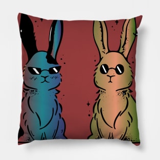 classy bunny wearing sunglasses Pillow