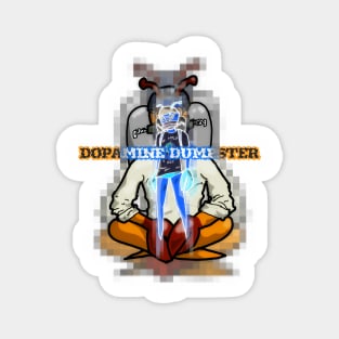 Dopamine Dumpster - Underwater Crustacean - mascot - word art - inverted Magnet
