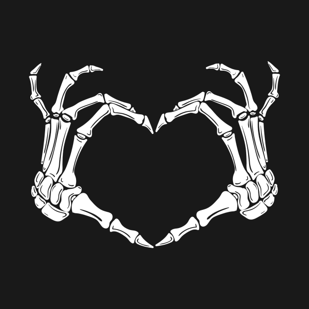 Skeleton Bones Hands Heart by Rengaw Designs