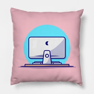 Computer Desktop Cartoon Vector Icon Illustration (3) Pillow