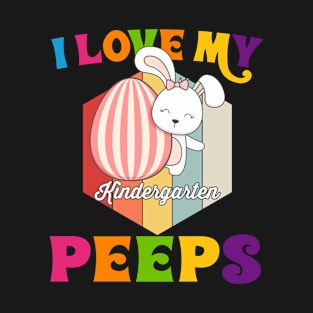 Funny I Love My Kindergarten Peeps teacher Easter Bunny Egg Classic T-Shirt