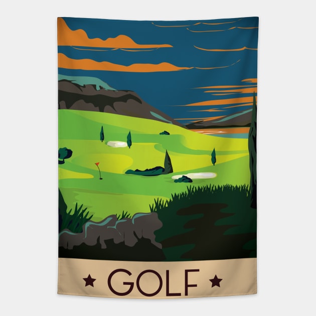 Golf Tapestry by nickemporium1