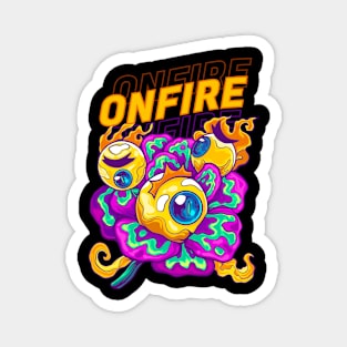 Onfire Eyes and Fire Flower Magnet