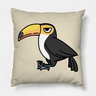 cute toucan cartoon drawing graphic Pillow