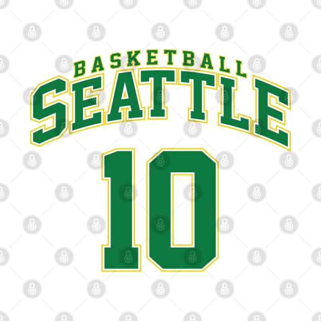 Seattle Basketball - Player Number 10 by Cemploex_Art