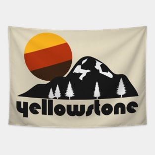 Retro Yellowstone ))(( Tourist Souvenir National Park Design Tapestry