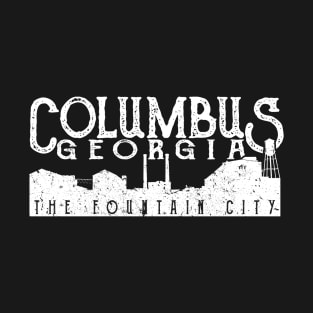 Columbus Georgia Retro Vintage Distressed Skyline Design T-Shirt