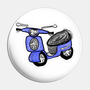 Blue scooter Pin