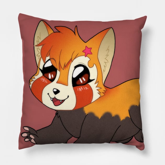 Red panda - run Pillow by Grethe_B