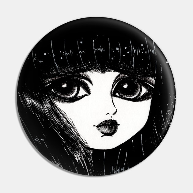 Black Hair Girl Pin by alien3287