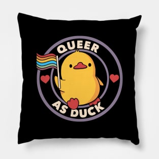 Queer as Duck Pride by Tobe Fonseca Pillow