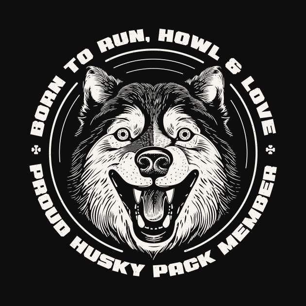 Proud Husky Pack Member Cool Print by Space Surfer 