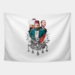 Osmanlı arması | Ottoman Crest - Abdülhamid Han II & Fatih Sultan Selim & Recep Tayyip Erdogan Tapestry