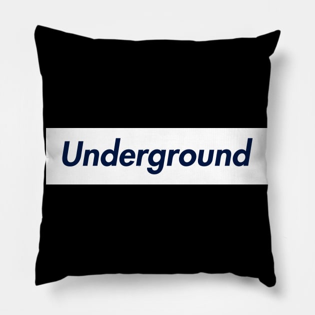 SUPER LOGO UNDERGROUND Pillow by LAVA-ROMA-NOVA