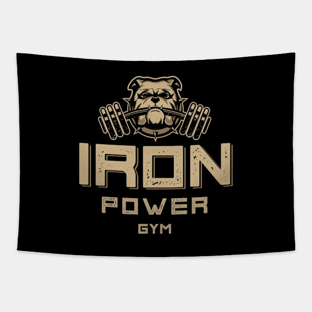 Bulldog Gym Mascot Illustration Tapestry by michony