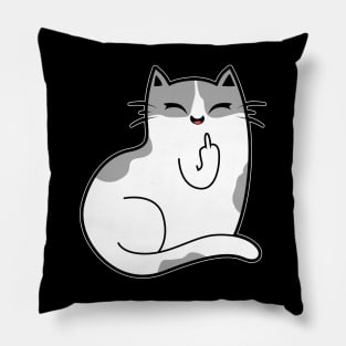 Funny Cat Middle Finger Pillow