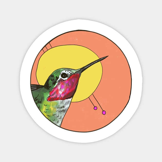 Hummingbird- Circle Edit Magnet by shehitsback