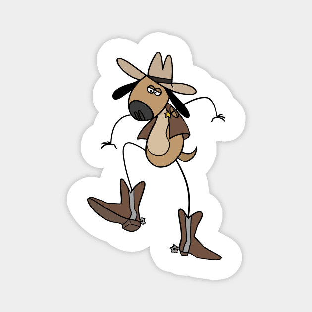 Cowboy Dog Magnet by soggydearest