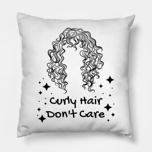 Cute Curly-Haired Women, Curly Hair Don't Care Pillow