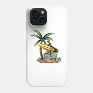 surfing on the beach Phone Case