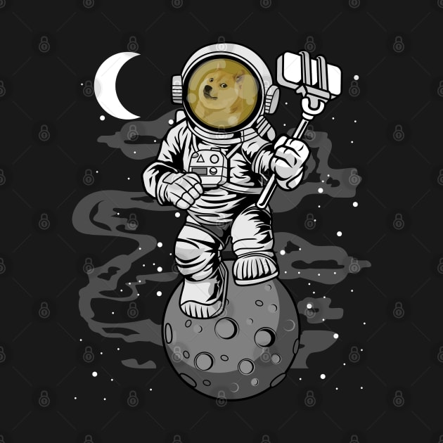 Astronaut Selfie Dogecoin DOGE Coin To The Moon Crypto Token Cryptocurrency Wallet Birthday Gift For Men Women Kids by Thingking About