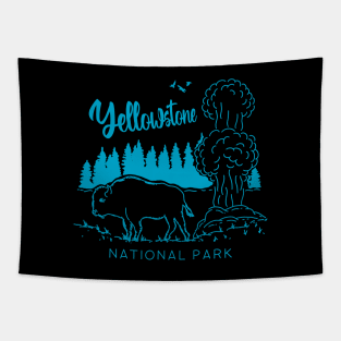 Yellowstone National Park Minimalist Tapestry