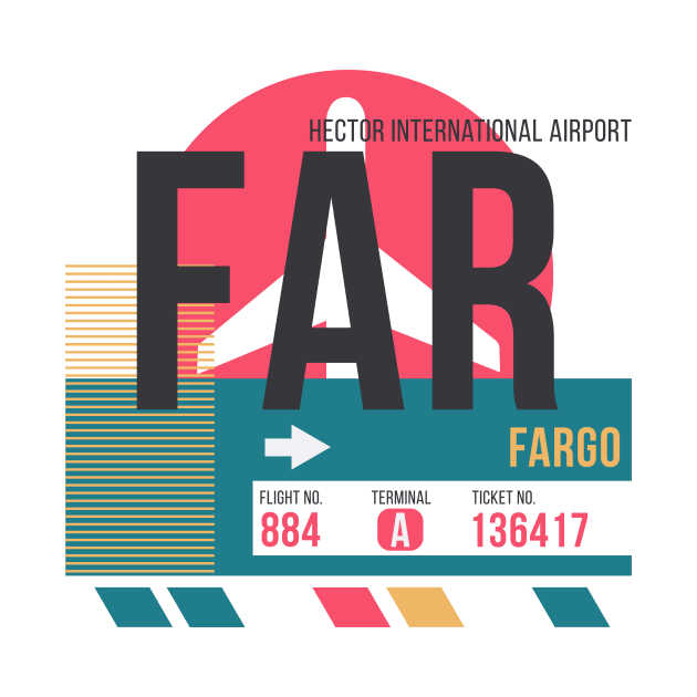 Fargo (FAR) Airport // Sunset Baggage Tag by Now Boarding