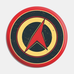 Superhero Graphic Logo - Vintage Retro Style Pin