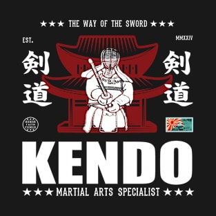 Cool Kendo Martial Arts Design With Kanji T-Shirt