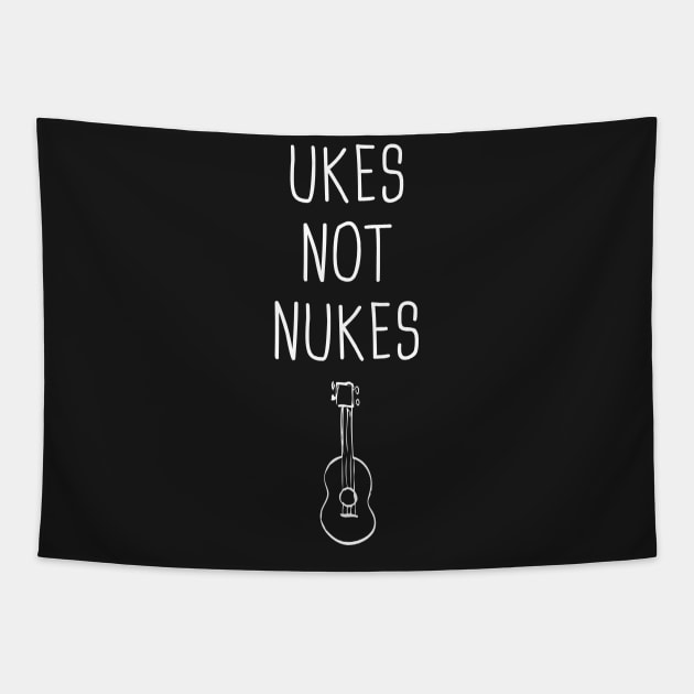 Ukes Not Nukes | Ukulele Tapestry by MeatMan