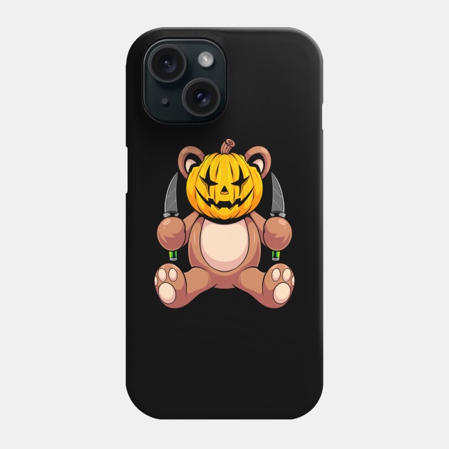 Killer Bear Halloween Phone Case by Saka