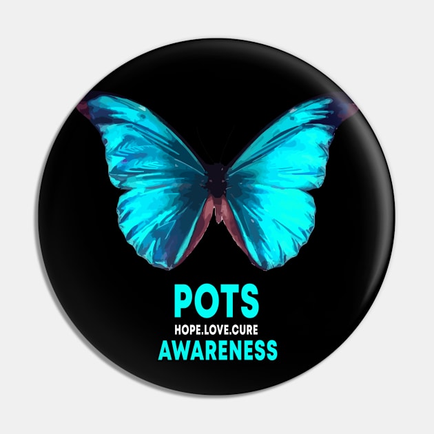 POTS Postural Orthostatic Tachycardia Syndrome Awareness Pin by Color Fluffy