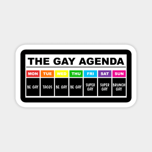 The gay agenda, Gay, Bisexual, Lesbian, vintage, LGBT, Pride Rainbow Magnet