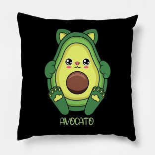 cute avocato kawaii for avocado ans cat lovers. Pillow