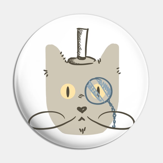 Cat in the Top Hat Pin by HiPolly