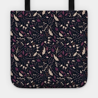 Retro pattern with autumn plants Tote