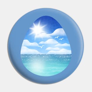 The blue sky and the green sea Pin