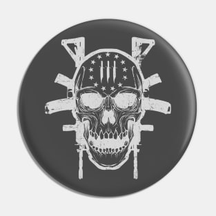 3% Skull and Rifles Pin