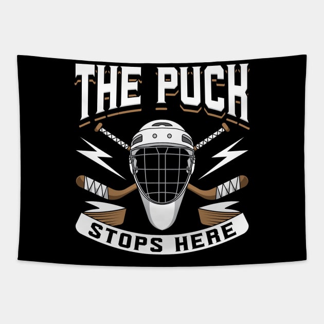 The Puck Stops Here Tapestry by maxcode