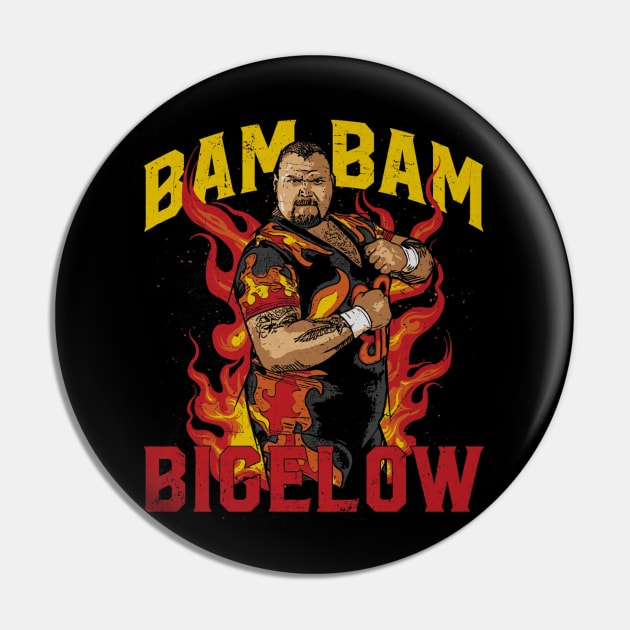 Bam Bam Bigelow Flames Pin by MunMun_Design