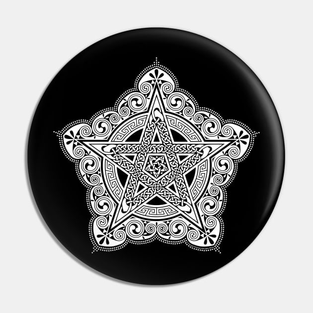 Celtic Wiccan Star Pin by TitusArt