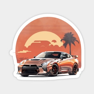 Vintage Summer Nissan GTR Beach Sunset sports car Magnet